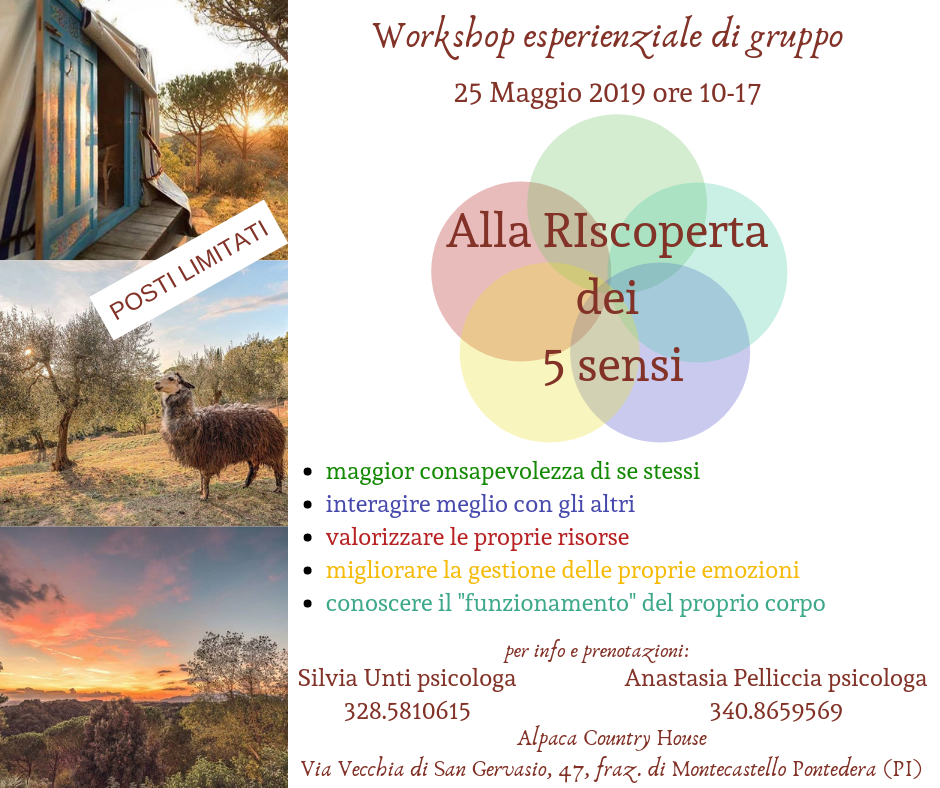 Alla RIscoperta dei 5 sensi. WORKSHOP esperienziale di gruppo